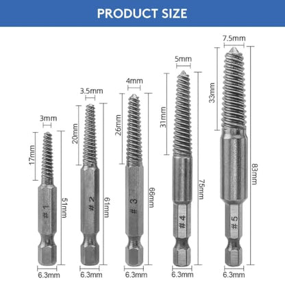 10 Pcs Damaged Screw Extractor Set – 1/4" Hex Shank Easy Out Drill Bit Kit for Broken Screws and Stripped Bolts – Bolt Removal Tool for Home Use