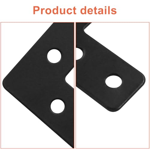 Bivethoi L Shape Flat Mending Plates, 40 x 40mm (1.57" x 1.57"), Black - size: 40x40mm/1.57"x1.57", style: L shape