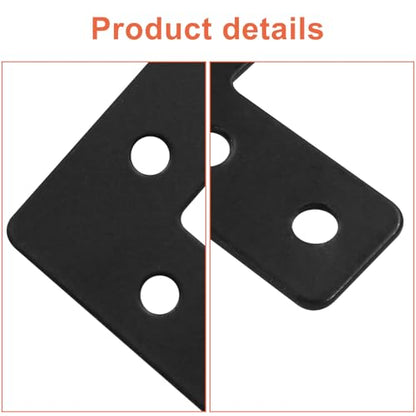 Bivethoi L Shape Flat Mending Plates, 40 x 40mm (1.57" x 1.57"), Black - size: 40x40mm/1.57"x1.57", style: L shape