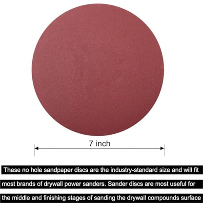 50 Pack 7 Inch 240 Grit Hook-and-Loop Sanding Discs Sandpaper -7" Aluminum Oxide Sander Paper Grinding Polishing for Random Orbit Drywall Sander - style: 240 Grit