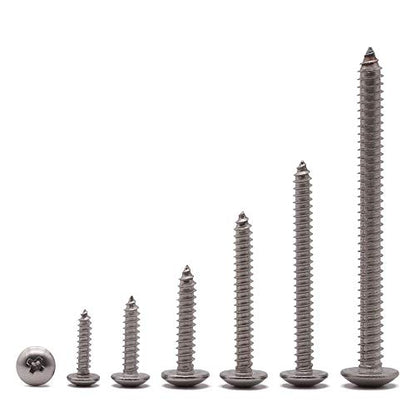 #10 x 1-3/8" Stainless Steel Truss Head Self Tapping Screws, 304 SS (18-8), Phillips Drive, Corrosion Resistant Screws for Wood, Metal & Sheet Metal Projects, 50 Pack - size: #10 x 1-3/8"
