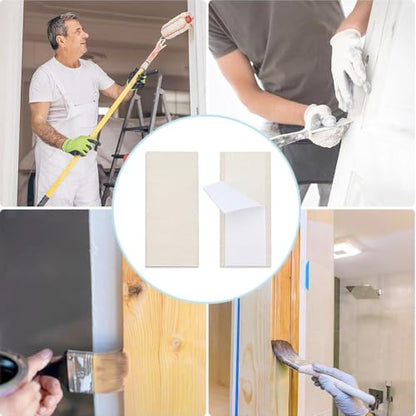 CRASPIRE 16Pcs 2.2 x 1 Inch Wood Door Plate Cover Deadbolt Filler Plate Wooden Cabinets Hinges Hole Edge Repairs Covers Blanks with 30Pcs Double Sided Tapes for Exterior Doors Locks Holes Kitchen - style: 5.65 x 2.5cm