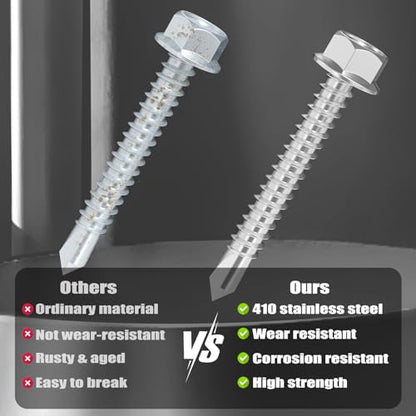 VGBUY Self Drilling Screws Assortment Kit, 150Pcs - color: Silver