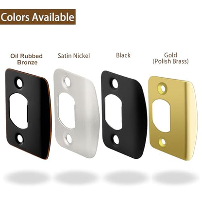 Standard Door Strike Plate with Spacer Shim, Universal Striker - color: Satin Nickel, size: 1 Pack