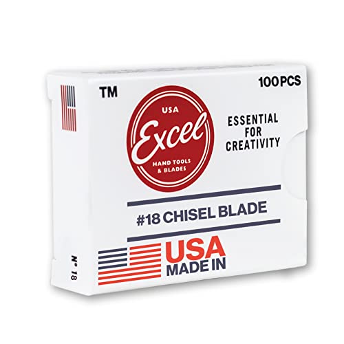 Excel Blades #18 100-Pack Wood Chisel Blades, 1/2-Inch Carbon Steel, USA