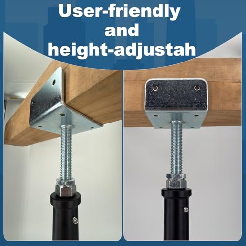 2 Pack U-Shaped Floor Jack - Adjustable Steel Beam Support for 4x2, 4x4, 4x6 Joists Heavy Duty Screw Jack with U-Head Telepost & House Jack.9-13 Inch Adjustment Range. - size: 9-13