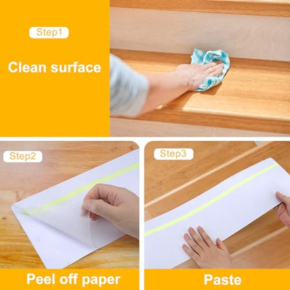 Qingluan Anti Slip Tape, Waterproof Self Adhesive Glow Green Transparent 4" x32.8Ft Grip Tape - color: Transparent Glow in The Dark Green, size: 4 Inch x 32.8ft