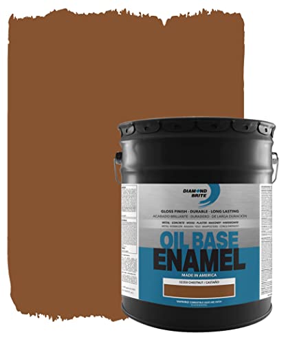 Diamond Brite Oil-Based Enamel Paint, Chestnut, 5 Gallon, 32350-5 - color: Chestnut, size: 640 Fl Oz (Pack of 1)