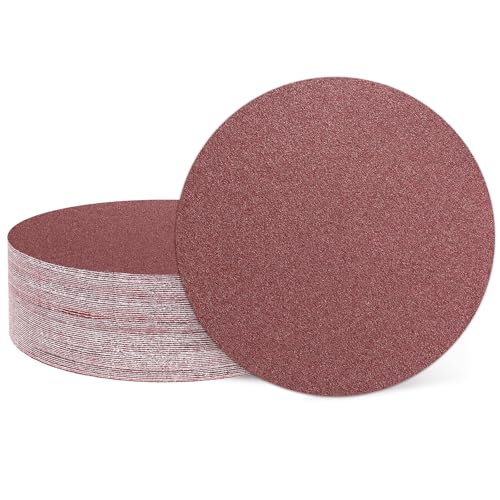 HARFINGTON 15 Pcs 8 Inch Sanding Discs 60 Grit Red Aluminum Oxide - size: 8 Inch(60 Grit)