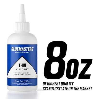 Industrial Grade Cyanoacrylate Adhesive - 8 Oz Thin Viscosity, Extra Large, Protective Cap - style: 8OZ THIN VISCOSITY