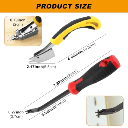 2PCS Heavy Duty Staple Removers, Upholstery Staple Puller Tool for Carpet, Wood, Flooring, Furniture & Construction