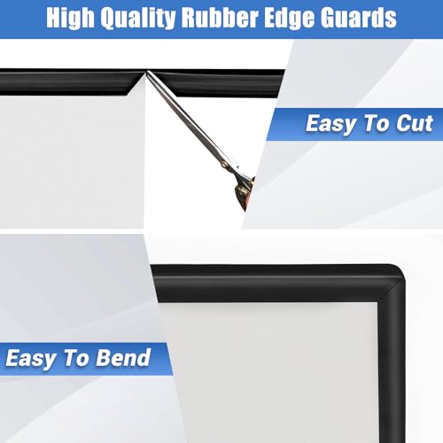 Rubber Edge Trim, 1-1/2 inches Self-Adhesive U Channel Edge Protector for Woods, Flexible U Shaped Peel and Stick Edge Banding, Edge Guard, Fit 1.5"(38mm), 10Ft, Black - size: Fit 1-1/2"- L10'