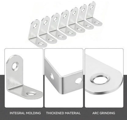 Stainless Steel Corner Brace, 24Pcs 90 Degree Right L-Shaped Metal Corner Connector Joint Plate, Cabinet, DIY Woodworking Projects with 96PCS Screws 1.2x0.6in (30x30x16（24Pcs） - size: 30x30x16（24Pcs）