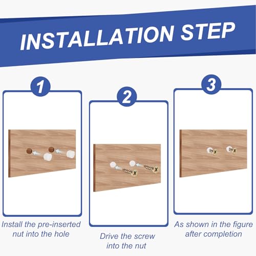 uxcell 50Pcs 4.8x10mm Plastic Hinge Dowel Inserts with M4 Self-Tapping Screws for Furniture Cabinets Wardrobes Door, White - size: 4.8x10mm