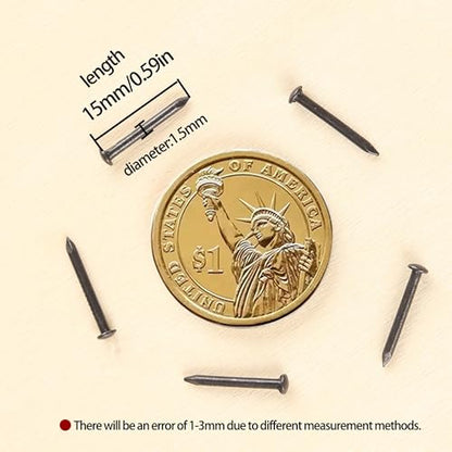 newlng 500PCS Small Nail Round Head Tiny Nails String Art Nails Hand-Made Hardware Accessories Fasteners Mini Nail 1.5mm X 15mm/0.06"X0.6"(DXL) Black - color: Black1.5*15mm
