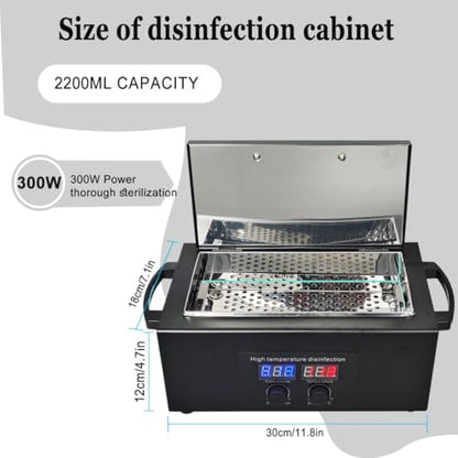Tool Sterilizers, High temperature sterilization up to 230°C Time Setting, for Nail Salons Dental Clinics Hair Cutting Tools and Daily Household Use Black - color: Black1