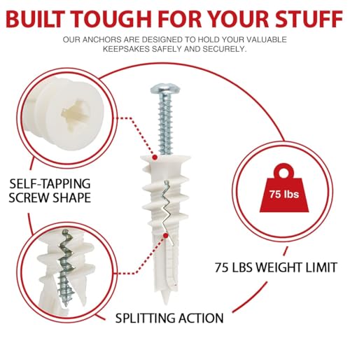 120PCS #8 Self Drilling Drywall Anchors and Screws Assortment Kit