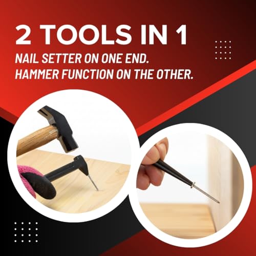 2-in-1 Nail Set 160mm, Japanese Nail Setter Tool for Woodworking, Trim & Finish Nails, Hardened Steel, Made in Japan - Made in Japan, forest Originals
