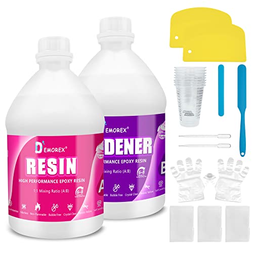 1 Gallon Epoxy Resin Kit, Crystal Clear, Self-Leveling, 1:1 Mix - size: 1 Gallon