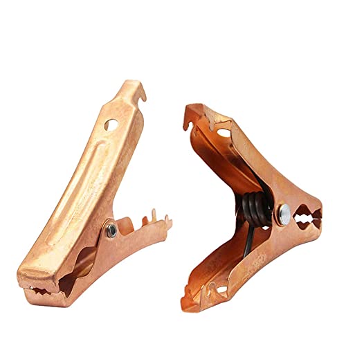 Jumper Cables Clamp 50-100A for Charging and Testing Batteries Crocodile Clamp Car Battery Charger Clamps Power Replacement Battery Alligator Clips - color: Copper plating