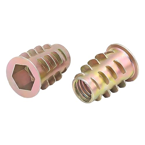 Qrity 20 Pcs Threaded Inserts, Threaded Inserts for Wood M4x15mm, Zinc Alloy Threaded Insert Nuts, Interface Hex Socket Drive - size: M4 x 15mm