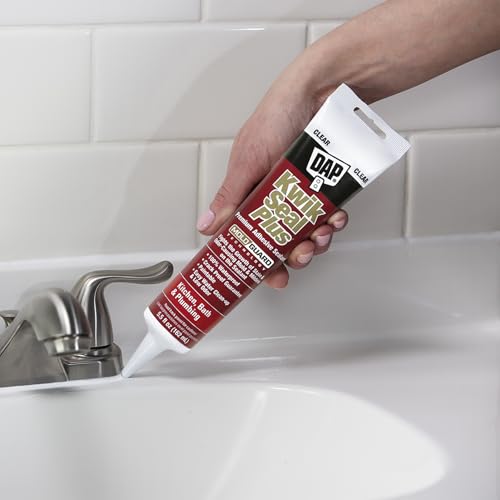 DAP Kwik Seal Plus Kitchen & Bath Adhesive Sealant, Clear, 5.5 Oz (7079818546)