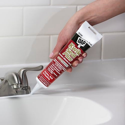 DAP Kwik Seal Plus Kitchen & Bath Adhesive Sealant, Clear, 5.5 Oz (7079818546)