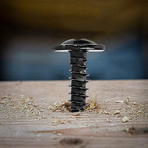 #8 x 1 Wood Screw 100Pcs Alloy Steel Standard Thread Truss Head Fast Self Tapping Black Oxide by SG TZH - color: Black - Alloy Steel, size: #8 x 1"