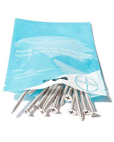 IMScrews 100pcs #8 x 1-1/2" (38mm) Stainless Flat Head Phillips Wood Screws 18-8 (304) Stainless Steel Countersunk Self Tapping Screws - size: #8 x 1-1/2"