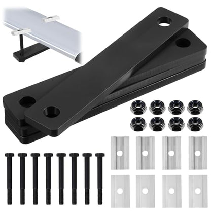 Zonon 28 Pcs Rooftop Tent Mounting Hardware Set Roof Rack Brackets, Black - color: Black