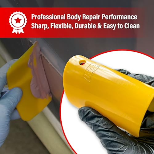 LAUCO Body Filler Spreaders 4 Inch, 50 Pack Reusable Plastic Auto Body Spreaders for Automotive Filler, Putty, Glaze, Caulk, Epoxy Resin and Paint - size: 4"
