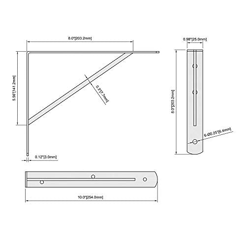 HOME MASTER HARDWARE Wall Shelf Brackets, 10x8 Inch L Brackets, 10 Pack - color: White, size: 10 inch x 8 inch-10pcs