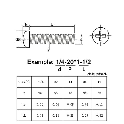 WAFJAMF 8/32 Thread (30 Pcs) 304 Stainless Steel Knob Pull Machine Screws Truss Head Screws Bolts for Cabinet Drawer (8#-32 x 1/2") - size: 8#-32 x 1/2"-30Pcs