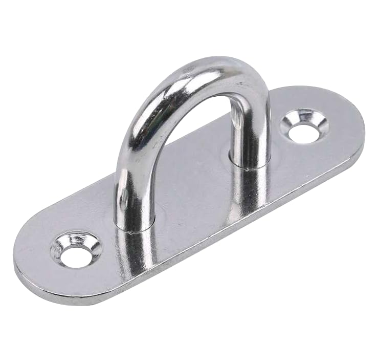Heavy Duty 304 Stainless Steel Hammock Ceiling Hook Pad Eye Plates Corrosion Resistant (2 Pack M6 Stainless) - color: 2-PACK M6 STAINLESS