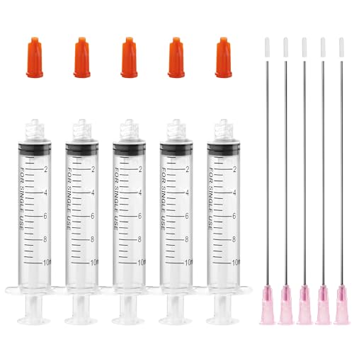 10ml Glue Applicator Syringes with 18G 4 Inch Blunt Tip Long Needle and Cap - size: 10ml