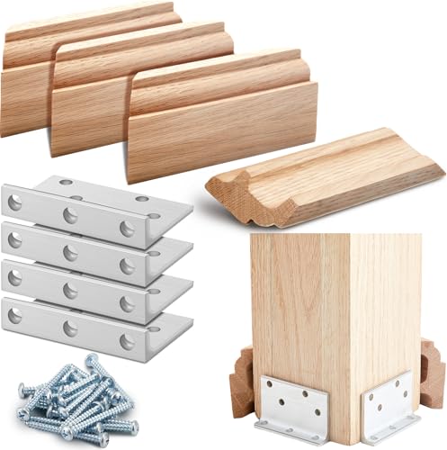 Blulu 1 Set 3-1/2" Newel Post Mounting Kit Deck Stair Floor Installation - size: 3-1/2 Inch