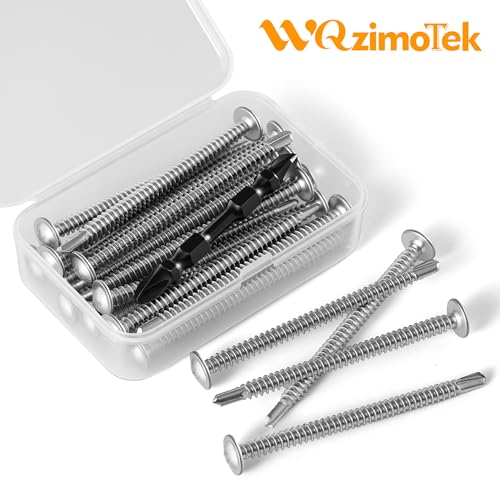 #8 x 3/4" 100PCS 410 Stainless Silver Truss Head Tek Screws - size: #8 x 3/4"（100pcs）