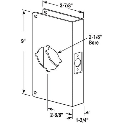 Prime-Line U 9541 Brass Lock and Door Reinforcement Plate, Single Pack