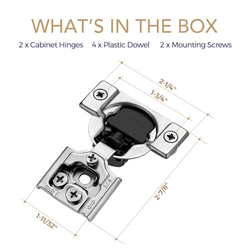 Soft Close Hinges for Kitchen Cabinet Hinges, 3/4 Inch Overlay, 2 Pack - size: 3/4 inch Overlay