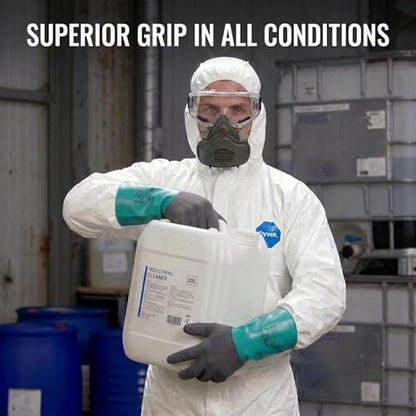 Nitrile Chemical Resistant Work Gloves, L - size: Large