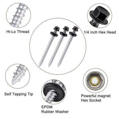 150Pcs Metal Roofing Screws #10x3 Waterproof Screws for Roof Repair - size: #10x3"