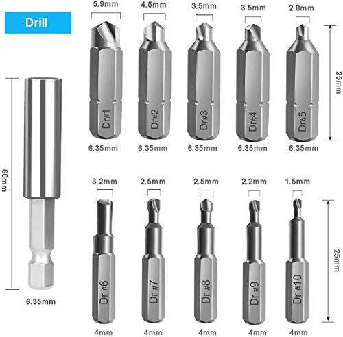 22pcs Damaged Screw Extractor Broken Screws and Bolt Stripped Remover Kit with Magnetic Extension Bit Holder & Socket Adapter