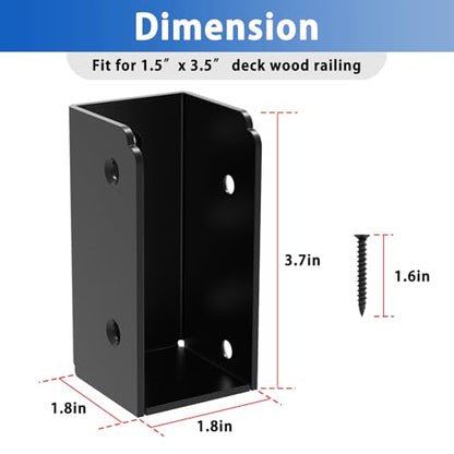 ForoGore 2”x 4” Stainless Steel Deck Railing Brackets Connectors 2x4 Brackets 2x4 Fence Bracket for Stair Fence Railings Decking Wood Post (4, Horizontal) - size: Horizontal