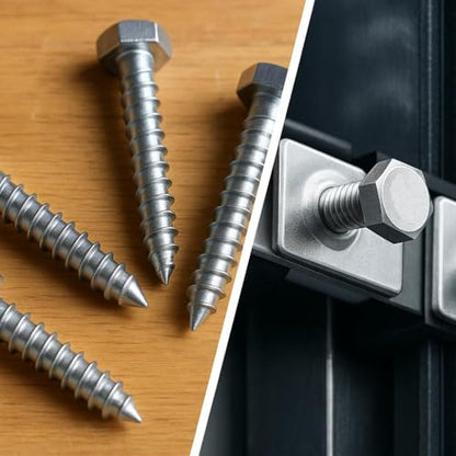 IMSCREWS 3/8 x 1-1/4 Hex Head Lag Screws, 304 Stainless Steel, Fully Threaded Heavy Duty Structural Wood Bolts, 5 pcs - size: 3/8" x 1-1/4"