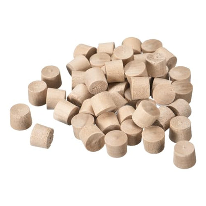 uxcell 50Pcs Flat Head Wood Plugs, 3/8 Inch Wooden Button Screw Plug Wood Plugs Screw Hole Covers for Furniture Tables Chair - size: 3/8 Inch