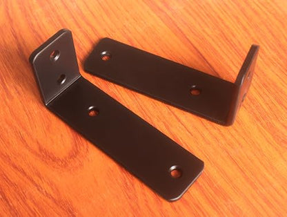 2 Pack - L 5" x H 2" x W1.5, 5mm Thick Black L Shelf Bracket, Iron Shelf Brackets, Metal Shelf Brackets, Floating Shelf, Shelf Supports with Screws - size: 5''x2'', style: Black 2 Pack