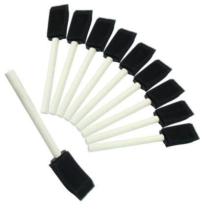 10 Pcs 1 Inch Foam Paint Brushes, Black