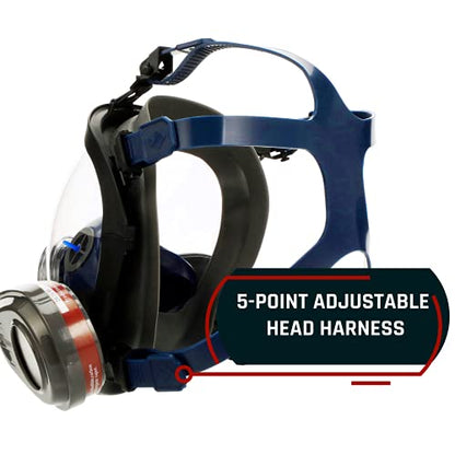 Parcil Distribution Full Face Respirator Mask - Air Purifying, Organic Vapor & Particulate - Industrial Use - CE Tested - color: Pd-101 Inferno Red