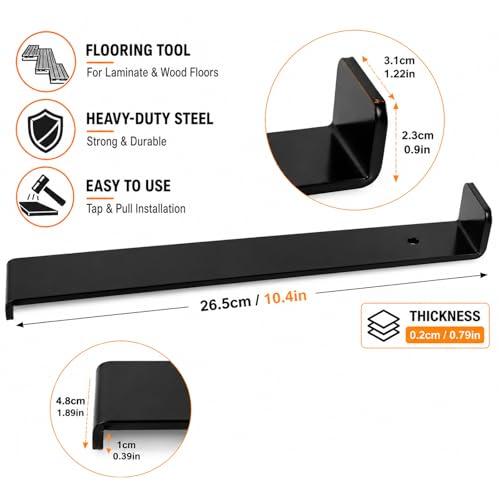 265mm Pull Bar for Laminate Plank, Vinyl Plank Flooring and Wood Flooring Installation Tool（10.4in (10.4inch, 1) - size: 10.4 inches