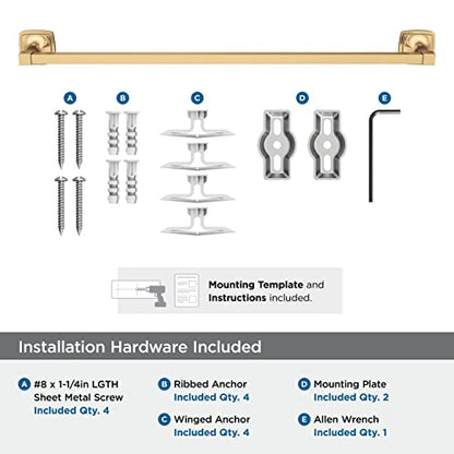 Amerock Stature 24" Champagne Bronze Towel Bar - color: Champagne Bronze, size: 24 Inch (610 mm)